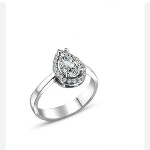 Elegant 925 Sterling  Silver Teardrop Ring